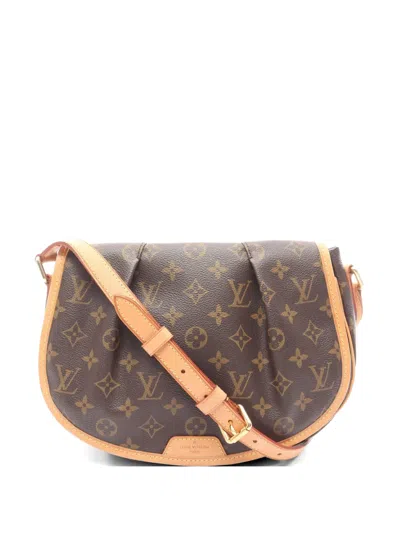 Pre-owned Louis Vuitton 2013 Pm Menilmontant Shoulder Bag In Brown