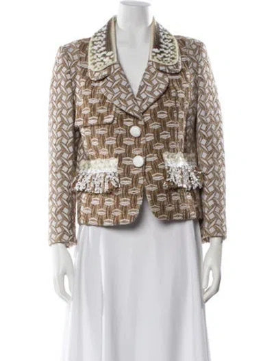 Pre-owned Louis Vuitton 2013 Printed Blazer In Brown