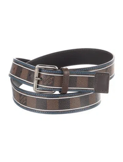 Pre-owned Louis Vuitton 2013 Saint-cheol Ace Waist Belt In Brown