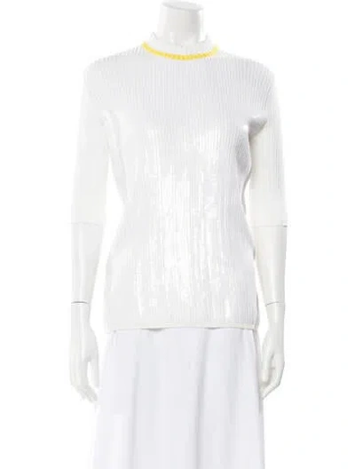 Pre-owned Louis Vuitton 2013 Sequin Sweater In White