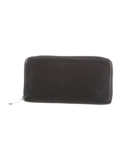 Pre-owned Louis Vuitton 2013 Signature Logo Zippy Wallet In Black