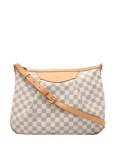 Pre-owned Louis Vuitton 2013 Siracusa Mm Damier Azur Siracusa Bag In White