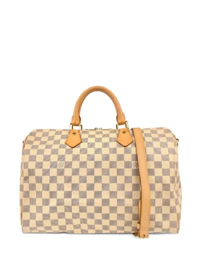Pre-owned Louis Vuitton 2013 Speedy Bandouliere 35 Handbag In White