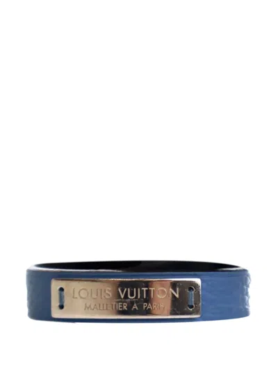 Pre-owned Louis Vuitton 2013 Taurillon Press It Bracelet 19 Costume Bracelet In Blue