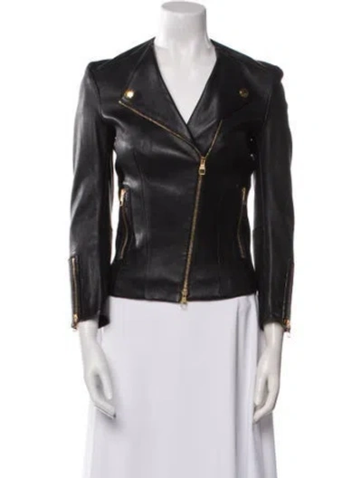 Pre-owned Louis Vuitton 2013 Wool Biker Jacket In Black