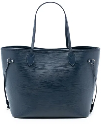 Pre-owned Louis Vuitton 2013-2015 Epi Neverfull Mm Tote Bag In Blue