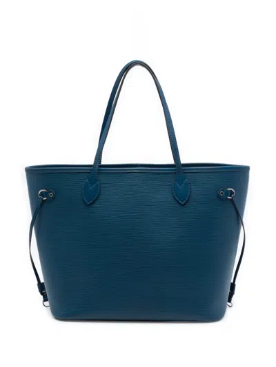 Pre-owned Louis Vuitton 2013-2022 Epi Neverfull Mm Tote Bag In Blue