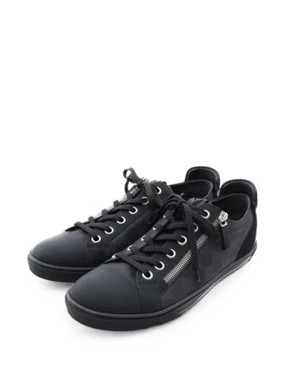 Pre-owned Louis Vuitton 2014 Aventure Damier Graphite Sneakers In Black
