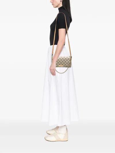 Pre-owned Louis Vuitton 2014 Damier Azur Favorite Pm Satchel In White