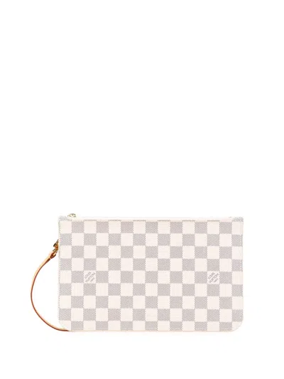 Pre-owned Louis Vuitton 2014 Damier Azur Neverfull Mm Pouch