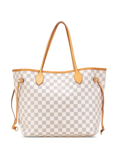 Pre-owned Louis Vuitton 2014 Damier Azur Neverfull Mm Tote Bag