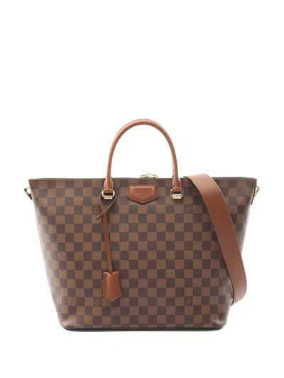 Pre-owned Louis Vuitton 2014 Damier Ebene Belmont Tote Bag In Brown