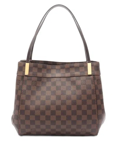 Pre-owned Louis Vuitton 2014 Damier Ebene Check Shoulder Bag In Brown