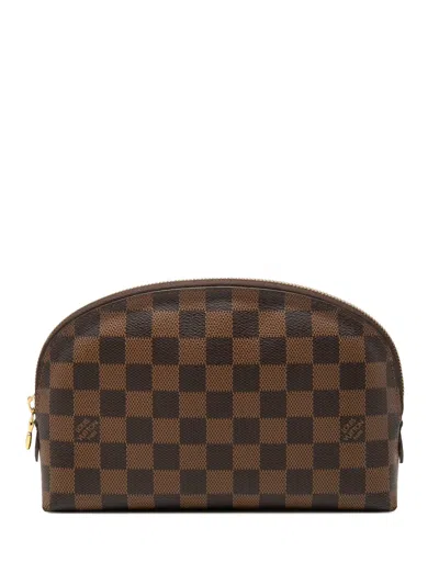 Pre-owned Louis Vuitton 2014 Damier Ebene Cosmetic Gm Pouch In Brown