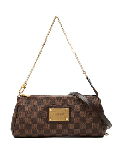 Pre-owned Louis Vuitton 2014 Damier Ebene Eva Satchel In Brown