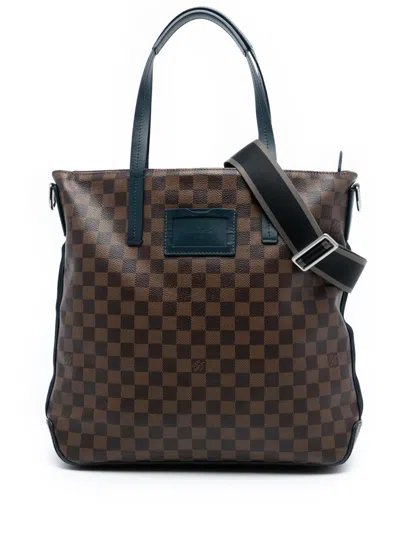 Pre-owned Louis Vuitton 2014 Damier Ebene Herald Satchel In Brown