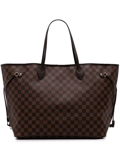 Pre-owned Louis Vuitton 2014 Damier Ebene Neverfull Gm Tote Bag In Brown