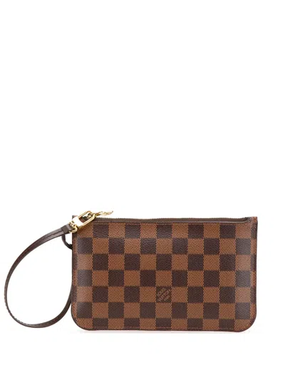 Pre-owned Louis Vuitton 2014 Damier Ebene Neverfull Pm Pouch