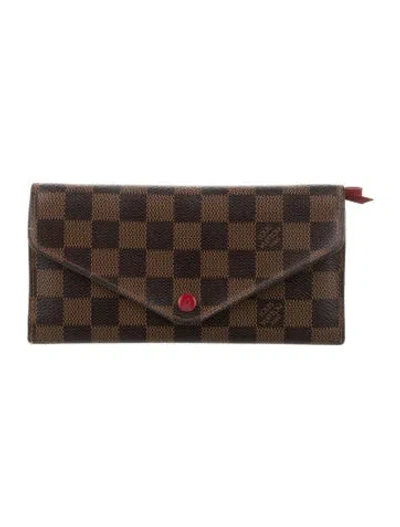 Pre-owned Louis Vuitton 2014 Damier Ebene Pattern Josephine Wallet In Brown