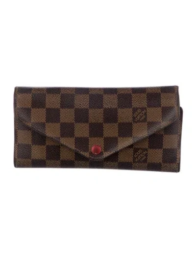 Pre-owned Louis Vuitton 2014 Damier Ebene Pattern Josephine Wallet In Brown