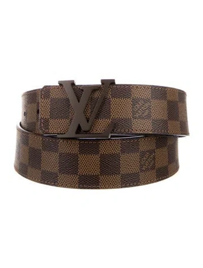Pre-owned Louis Vuitton 2014 Damier Ebene Pattern Waist Belt In Brown