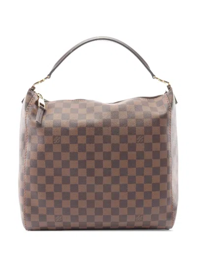 Pre-owned Louis Vuitton 2014 Damier Ebene Portobello Pm Shoulder Bag In Brown