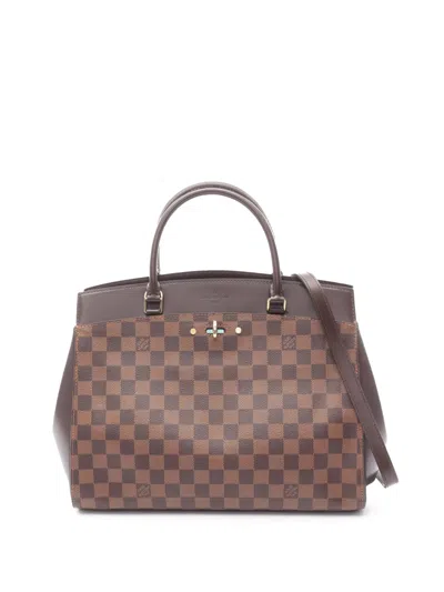 Pre-owned Louis Vuitton 2014 Damier Ebene Rivoli Mm Satchel In Brown