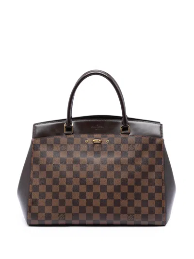 Pre-owned Louis Vuitton 2014 Damier Ebene Rivoli Mm Satchel In Brown