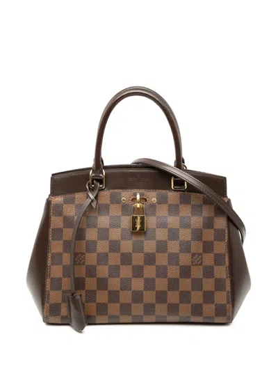 Pre-owned Louis Vuitton 2014 Damier Ebene Rivoli Pm Satchel In Brown