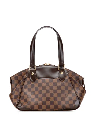 Pre-owned Louis Vuitton 2014 Damier Ebene Verona Pm Handbag In Brown