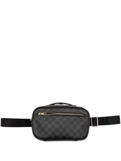 Pre-owned Louis Vuitton 2014 Damier Graphite Ambler Belt Bag In Black