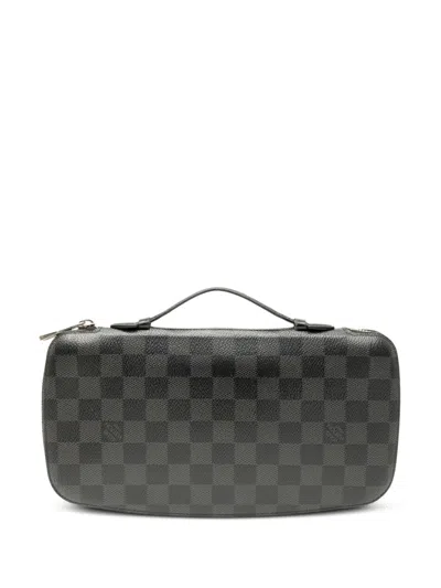 Pre-owned Louis Vuitton 2014 Damier Graphite Atoll Organizer In Black