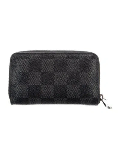 Pre-owned Louis Vuitton 2014 Damier Graphite Pattern Zippy Coin Purse In Black