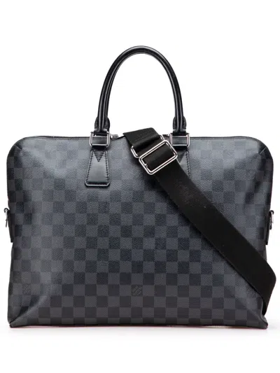 Pre-owned Louis Vuitton 2014 Damier Graphite Porte Documents Jour Business Bag