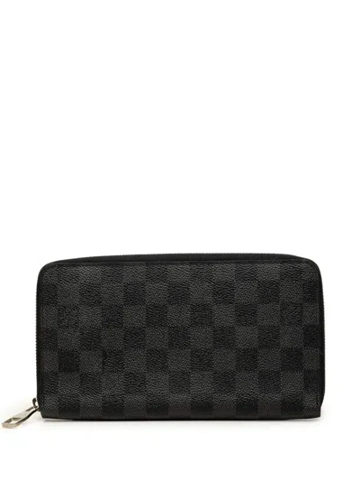 Pre-owned Louis Vuitton 2014 Damier Graphite Zippy Organizer Wallet Long Wallets In Black