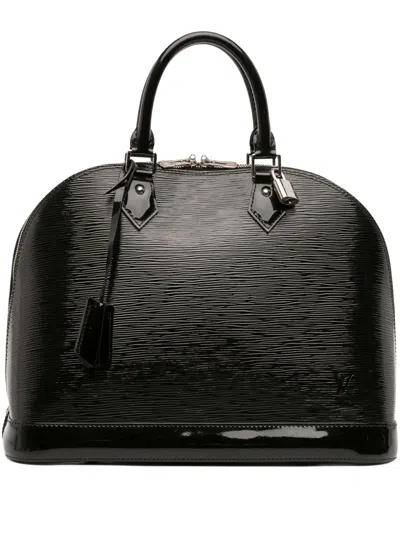 Pre-owned Louis Vuitton 2014 Electric Epi Alma Mm Handbag In Black