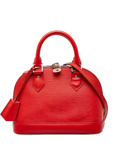 Pre-owned Louis Vuitton 2014 Epi Alma Bb Satchel In Red