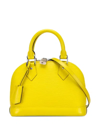 Pre-owned Louis Vuitton 2014 Epi Alma Bb Satchel In Yellow