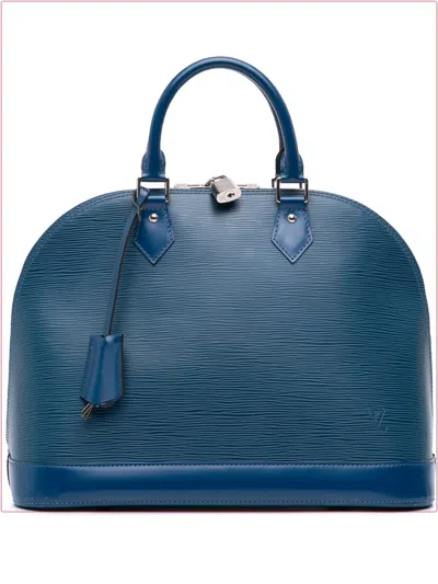 Pre-owned Louis Vuitton 2014 Epi Alma Gm Handbag In Blue