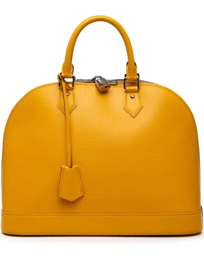 Pre-owned Louis Vuitton 2014 Epi Alma Mm Handbag In Yellow