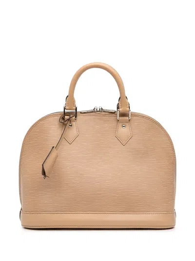 Pre-owned Louis Vuitton 2014 Epi Alma Pm Handbag In Brown
