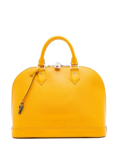 Pre-owned Louis Vuitton 2014 Epi Alma Pm Handbag In Yellow
