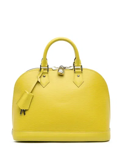 Pre-owned Louis Vuitton 2014 Epi Alma Pm Handbag In Yellow