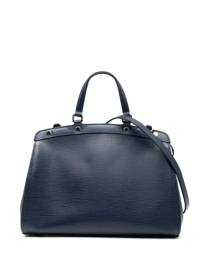 Pre-owned Louis Vuitton 2014 Epi Brea Mm Satchel In Blue