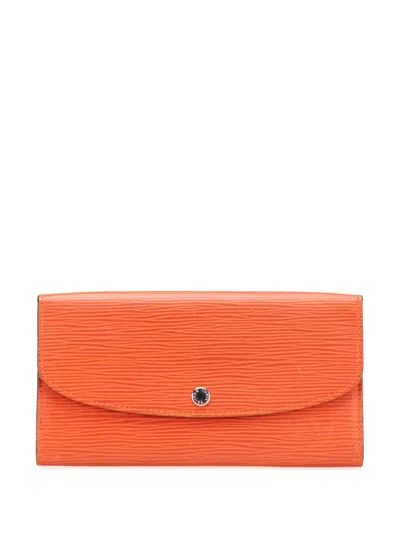 Pre-owned Louis Vuitton 2014 Epi Emilie Wallet Long Wallets In Orange
