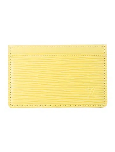 Pre-owned Louis Vuitton 2014 Epi Leather Card Case In Yellow
