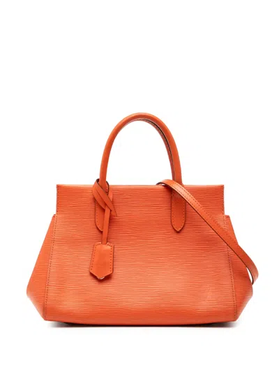 Pre-owned Louis Vuitton 2014 Epi Marly Mm Satchel In Orange