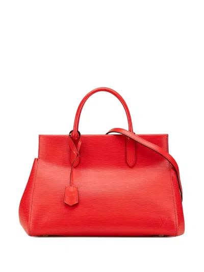 Pre-owned Louis Vuitton 2014 Epi Marly Mm Satchel In Red