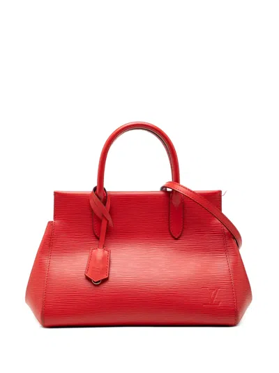 Pre-owned Louis Vuitton 2014 Epi Marly Mm Satchel In Red