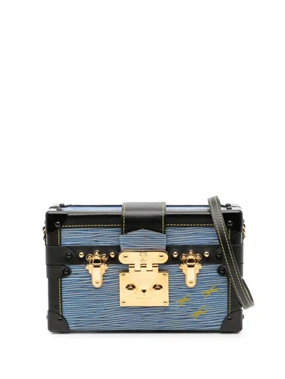 Pre-owned Louis Vuitton 2014 Epi Petit Malle Crossbody Bag In Blue